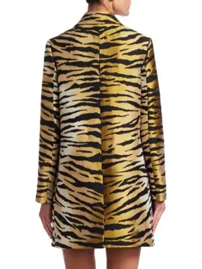 Shop Red Valentino Tiger-print Coat In Camel