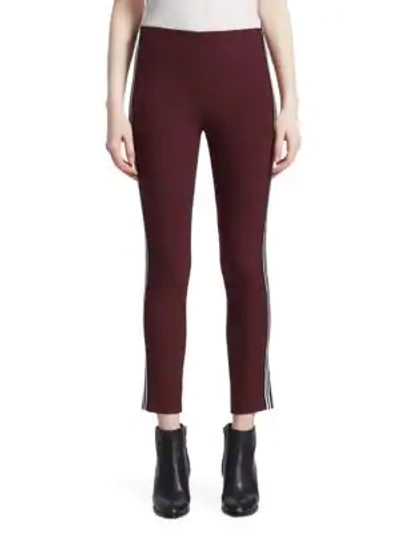 Shop Rag & Bone Simone Ponte Cropped Pants In Burgundy