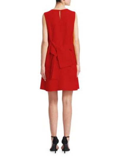 Shop Oscar De La Renta Sleeveless Wool Shift Dress In Crimson