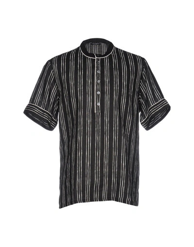 Shop Dolce & Gabbana Man Shirt Black Size 42 Linen, Silk