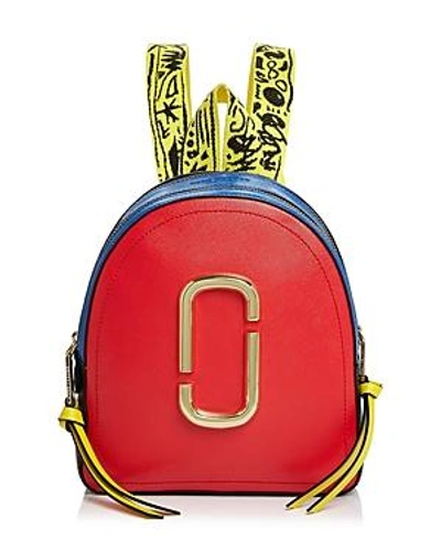 Shop Marc Jacobs Pack Shot Mini Backpack In Poppy Red Multi/gold