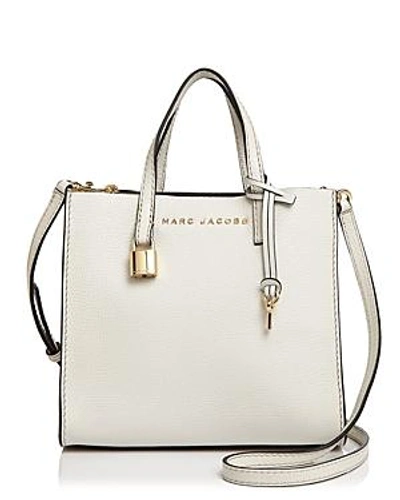Shop Marc Jacobs The Mini Grind Leather Crossbody In Porcelain/gold