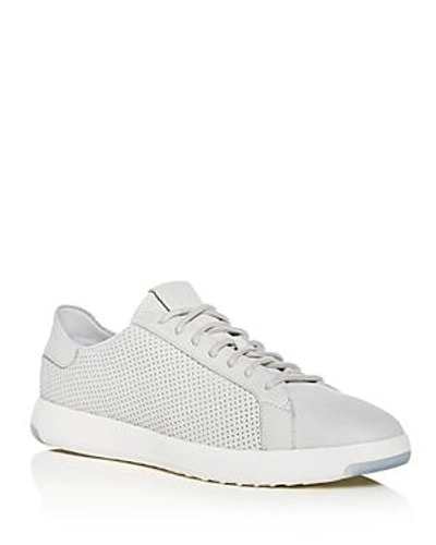 Shop Cole Haan Men's Grandpro Deconstructed Perforated Leather Lace Up Sneakers In White Suede