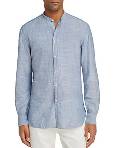 Shop Eidos Thin Stripe Washed Regular Fit Button-down Shirt In Blue Stripe