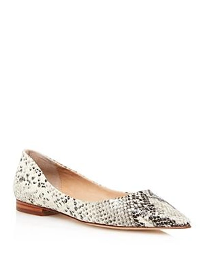 Shop Aqua Women's Abel Snake-embossed Leather Pointed Toe Flats - 100% Exclusive In Natural Snake