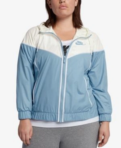 Shop Nike Plus Size Sportswear Windrunner Jacket In Turquoise/aqua