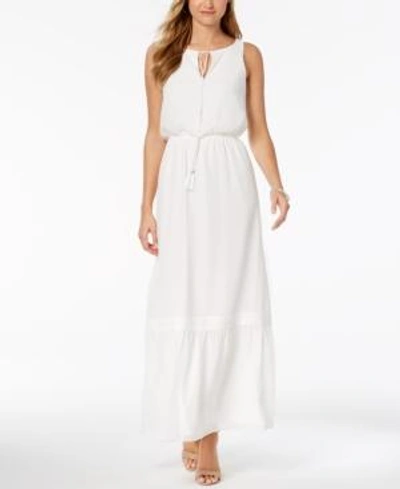 Shop Adrianna Papell Sleeveless Maxi Dress In White