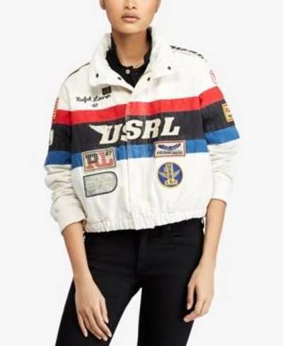 Shop Polo Ralph Lauren Cotton Racing Jacket In Black