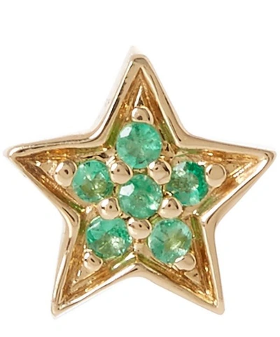 Shop Andrea Fohrman Gold Emerald Mini Star Stud Earring