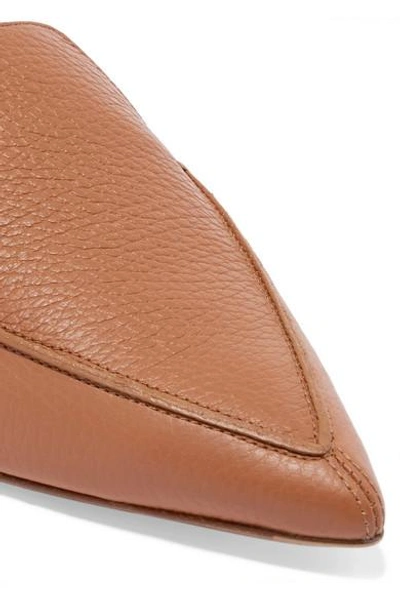 Shop Nicholas Kirkwood Beya Textured-leather Slippers In Tan