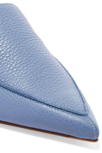 Shop Nicholas Kirkwood Beya Textured-leather Slippers In Sky Blue