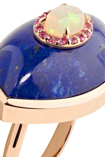 Shop Marlo Laz Iris 14-karat Rose Gold Multi-stone Ring