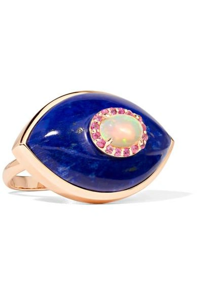 Shop Marlo Laz Iris 14-karat Rose Gold Multi-stone Ring