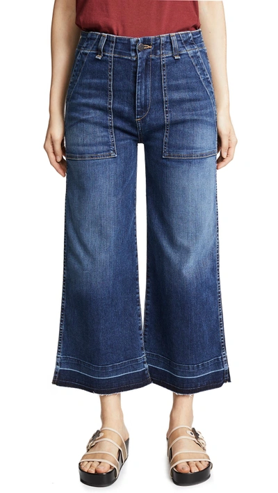 Shop Veronica Beard Jean Lou Gaucho Jeans In River