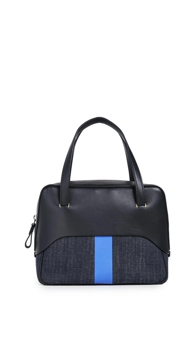 Shop Tibi Mignon Bag In Black/blue Multi