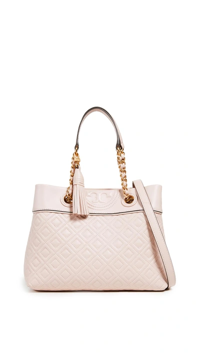 Shop Tory Burch Fleming Small Tote Bag In Shell Pink