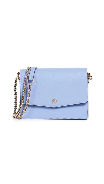 Shop Tory Burch Robinson Convertible Shoulder Bag In Bow Blue