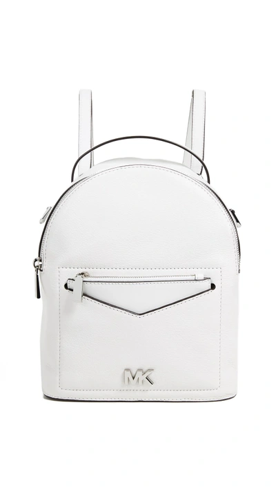 Shop Michael Michael Kors Jessa Small Convertible Backpack In Optic White