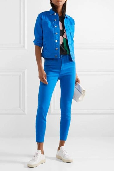 Shop L Agence Celine Denim Jacket In Blue
