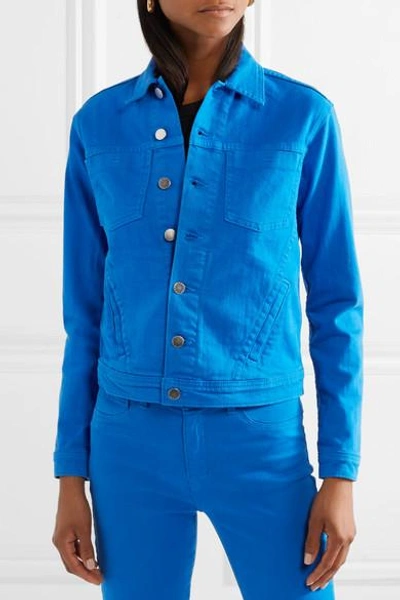 Shop L Agence Celine Denim Jacket In Blue