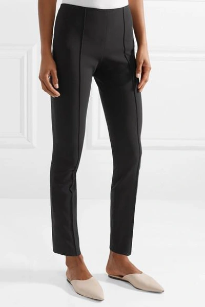 Shop The Row Cosso Stretch Cotton-blend Skinny Pants In Black