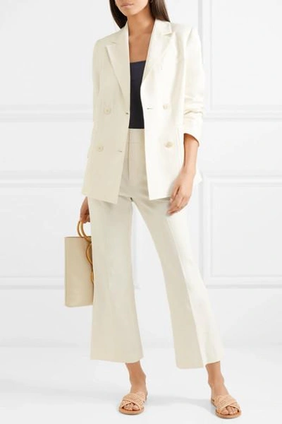 Shop Frame Linen-blend Blazer In White