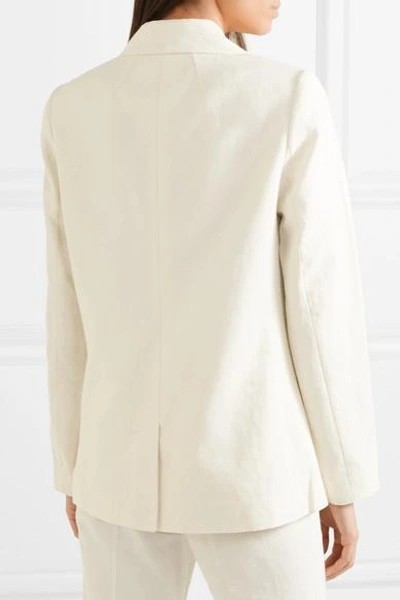 Shop Frame Linen-blend Blazer In White