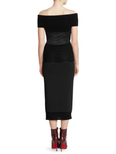 Shop Roland Mouret Hanbury Off-the-shoulder Midi Dress In Black