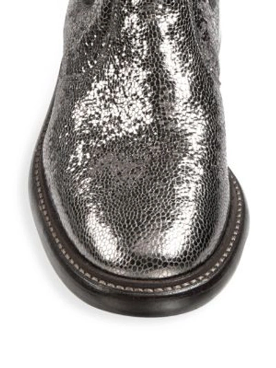 Shop Brunello Cucinelli Broken Glass Leather Chelsea Boots In Graphite
