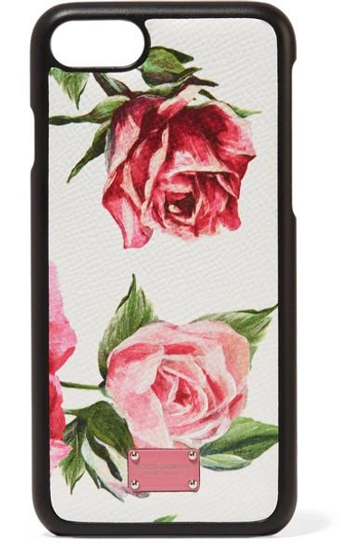 Shop Dolce & Gabbana Floral-print Textured-leather Iphone 7 And 8 Case In Pink