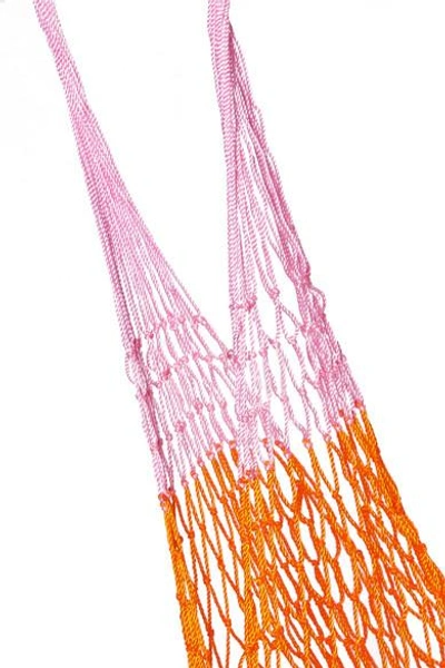 Shop Sophie Anderson Striped Macramé Shoulder Bag In Pink