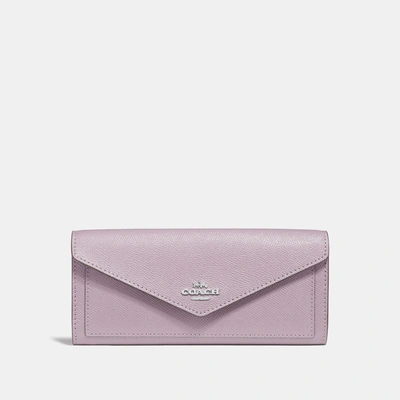 Shop Coach Weiches Portemonnaie In Ice Purple/silver