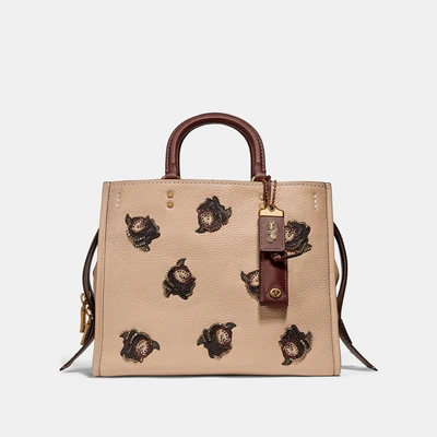 Shop Coach Rogue With Rose Applique - Women's In Beechwood/brass
