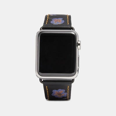Shop Coach Apple Watch Strap With Prints In Black Floral