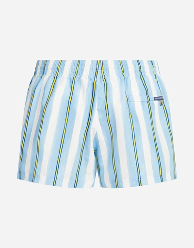 Shop Dolce & Gabbana Short Printed Swimming Trunks In Multicolor