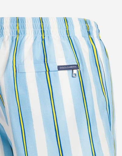 Shop Dolce & Gabbana Short Printed Swimming Trunks In Multicolor