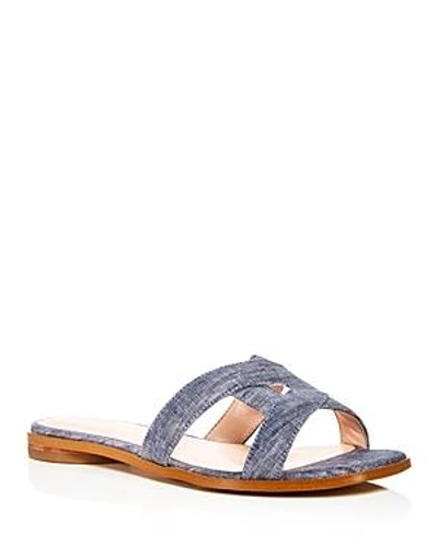 Shop Avec Les Filles Women's Blaye Denim Slide Sandals In Blue Denim