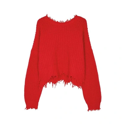Shop Wildfox Palmetto Chunky-knit Cotton Jumper