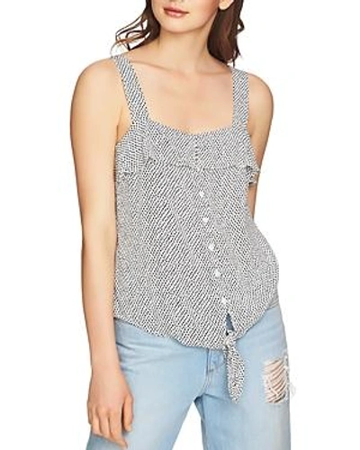 Shop 1.state Dot Print Tie-front Top In Antique White