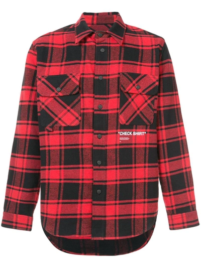 Shop Off-white Flap Pocket Collared Shirt In Red
