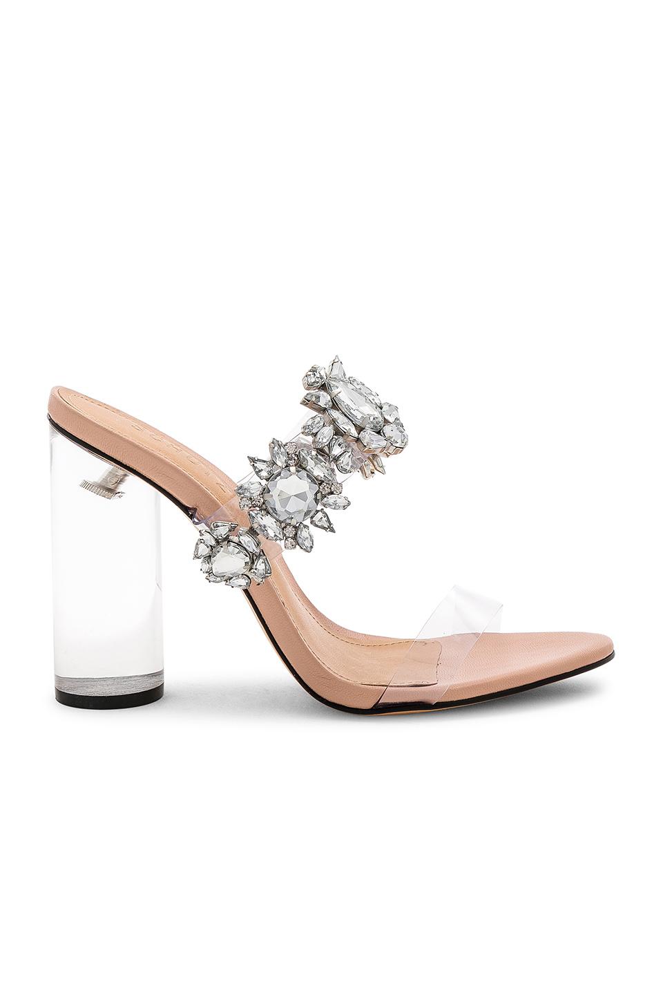 clear heels with embellishment