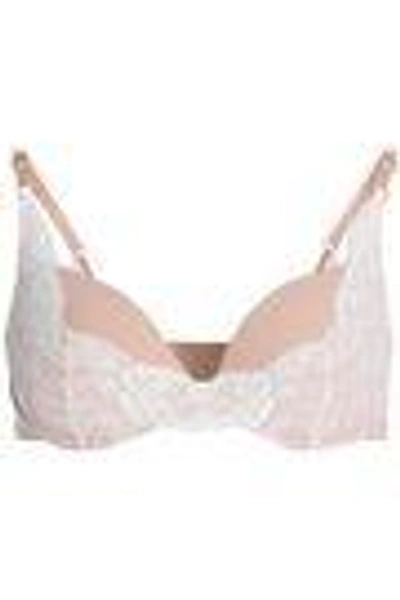 Shop Stella Mccartney Woman Lace And Stretch-jersey Underwired Bra Antique Rose