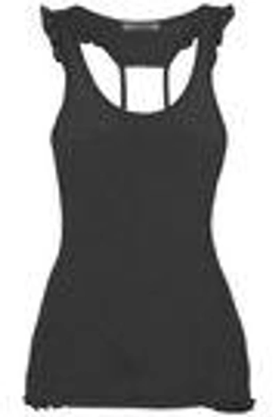 Shop Bodyism Woman Allegra Ruffle-trimmed Jersey Tank Black