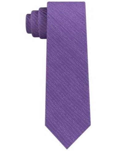 Shop Calvin Klein Men's Infinite Ripple Skinny Silk Tie In Purple