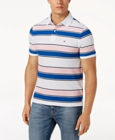 Shop Tommy Hilfiger Men's Ricky Striped Slim Fit Polo In Rose Shadow