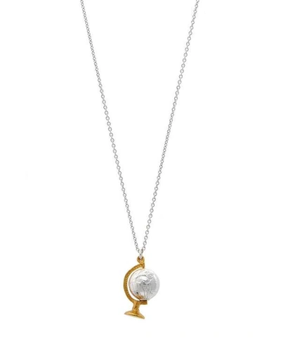 Shop Alex Monroe Silver And Gold-plated Spinning Globe Pendant Necklace In Assorted