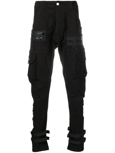 Shop C2h4 Drop-crotch Tapered Trousers - Black