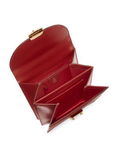 Shop Mark Cross Uptown Caviar Leather Box Bag In Brick Red