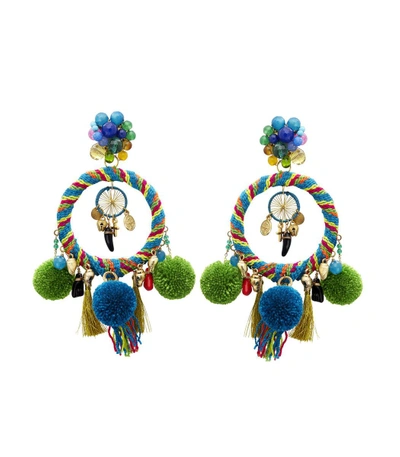 Shop Casa Chiqui Multicolor Oversized Multi Charm Earring