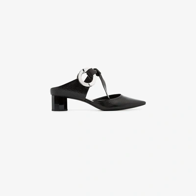 Shop Proenza Schouler Black Grommet 40 Leather Block Heel Mules